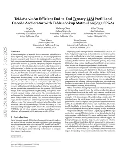 TeLLMe v2: An Efficient End-to-End Ternary LLM Prefill and Decode Accelerator with Table-Lookup Matmul on Edge FPGAs