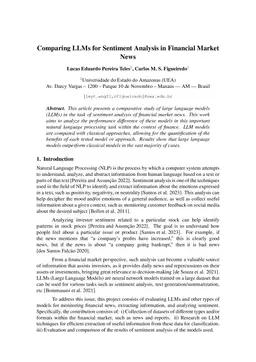 Comparing LLMs for Sentiment Analysis in Financial Market News