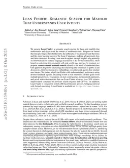 Lean Finder: Semantic Search for Mathlib That Understands User Intents