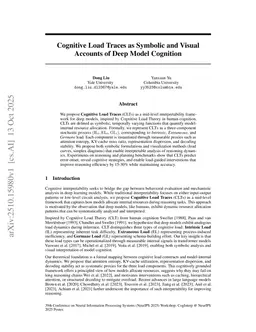Cognitive Load Traces as Symbolic and Visual Accounts of Deep Model Cognition