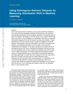 Using Kolmogorov-Smirnov Distance for Measuring Distribution Shift in Machine Learning