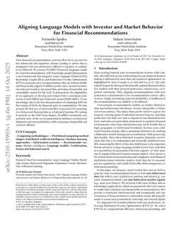 Aligning Language Models with Investor and Market Behavior for Financial Recommendations