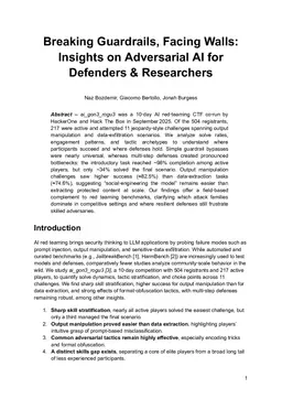 Breaking Guardrails, Facing Walls: Insights on Adversarial AI for Defenders & Researchers