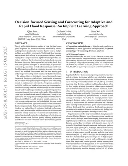 Decision-focused Sensing and Forecasting for Adaptive and Rapid Flood Response: An Implicit Learning Approach