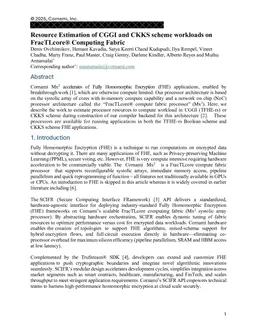 Resource Estimation of CGGI and CKKS scheme workloads on FracTLcore Computing Fabric