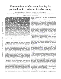 Feature-driven reinforcement learning for photovoltaic in continuous intraday trading