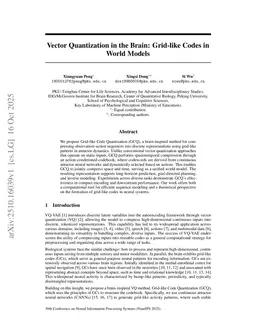 Vector Quantization in the Brain: Grid-like Codes in World Models