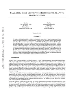 SIADAFIX: issue description response for adaptive program repair