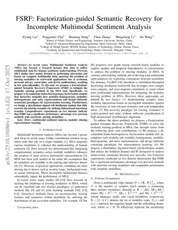 FSRF: Factorization-guided Semantic Recovery for Incomplete Multimodal Sentiment Analysis