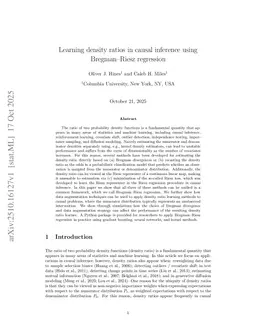 Learning density ratios in causal inference using Bregman-Riesz regression