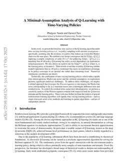 A Minimal-Assumption Analysis of Q-Learning with Time-Varying Policies