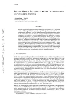 Zeroth-Order Sharpness-Aware Learning with Exponential Tilting
