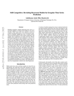 Still Competitive: Revisiting Recurrent Models for Irregular Time Series Prediction
