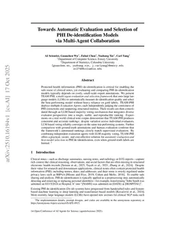 Towards Automatic Evaluation and Selection of PHI De-identification Models via Multi-Agent Collaboration