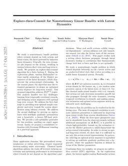 Explore-then-Commit for Nonstationary Linear Bandits with Latent Dynamics