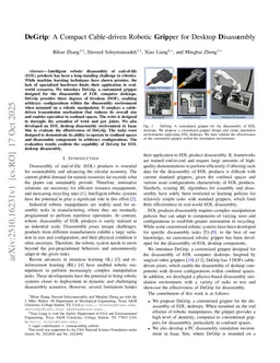 DeGrip: A Compact Cable-driven Robotic Gripper for Desktop Disassembly