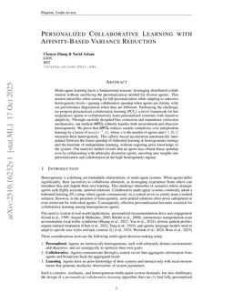 Personalized Collaborative Learning with Affinity-Based Variance Reduction