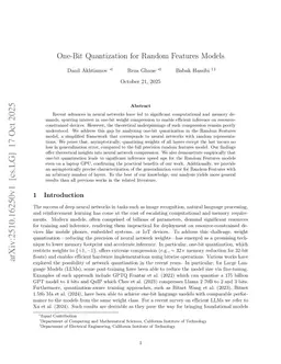 One-Bit Quantization for Random Features Models