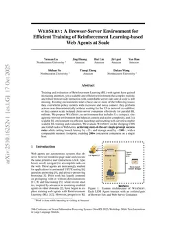WEBSERV: A Browser-Server Environment for Efficient Training of Reinforcement Learning-based Web Agents at Scale