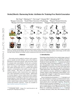 Stroke2Sketch: Harnessing Stroke Attributes for Training-Free Sketch Generation