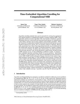 Time-Embedded Algorithm Unrolling for Computational MRI