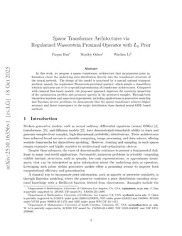 Sparse Transformer Architectures via Regularized Wasserstein Proximal Operator with $L_1$ Prior