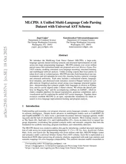 MLCPD: A Unified Multi-Language Code Parsing Dataset with Universal AST Schema