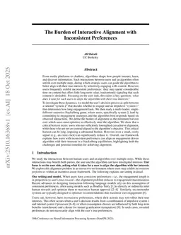 The Burden of Interactive Alignment with Inconsistent Preferences
