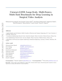 Cataract-LMM: Large-Scale, Multi-Source, Multi-Task Benchmark for Deep Learning in Surgical Video Analysis