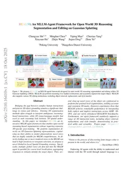 REALM: An MLLM-Agent Framework for Open World 3D Reasoning Segmentation and Editing on Gaussian Splatting