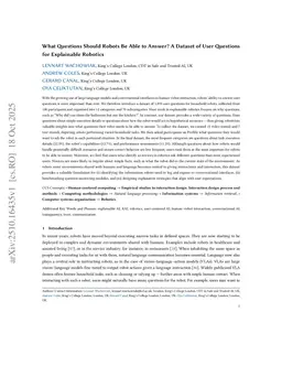 What Questions Should Robots Be Able to Answer? A Dataset of User Questions for Explainable Robotics
