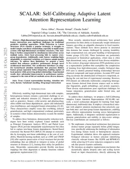 SCALAR: Self-Calibrating Adaptive Latent Attention Representation Learning