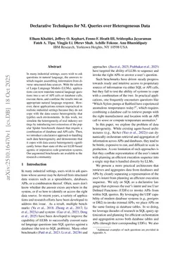 Declarative Techniques for NL Queries over Heterogeneous Data