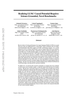 Realizing LLMs' Causal Potential Requires Science-Grounded, Novel Benchmarks