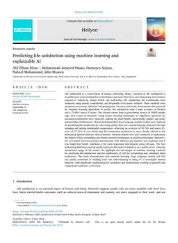 Predicting life satisfaction using machine learning and explainable AI