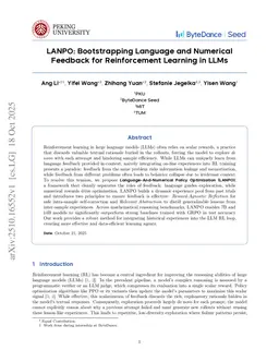 LANPO: Bootstrapping Language and Numerical Feedback for Reinforcement Learning in LLMs