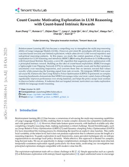 Count Counts: Motivating Exploration in LLM Reasoning with Count-based Intrinsic Rewards