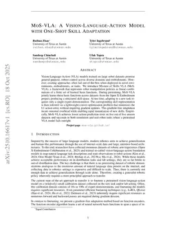 MoS-VLA: A Vision-Language-Action Model with One-Shot Skill Adaptation