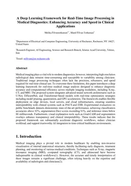 A Deep Learning Framework for Real-Time Image Processing in Medical Diagnostics: Enhancing Accuracy and Speed in Clinical Applications