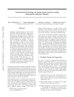 Accelerated Learning on Large Scale Screens using Generative Library Models