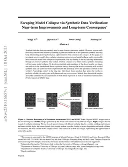 Escaping Model Collapse via Synthetic Data Verification: Near-term Improvements and Long-term Convergence