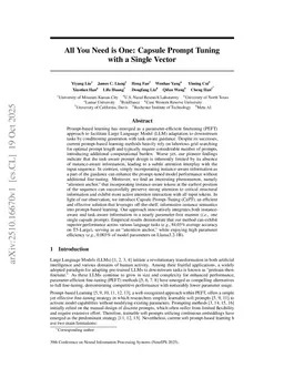 All You Need is One: Capsule Prompt Tuning with a Single Vector