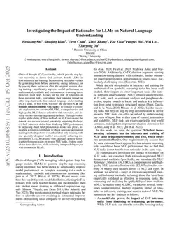 Investigating the Impact of Rationales for LLMs on Natural Language Understanding