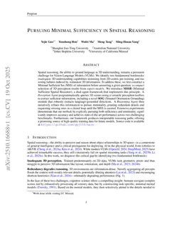 Pursuing Minimal Sufficiency in Spatial Reasoning