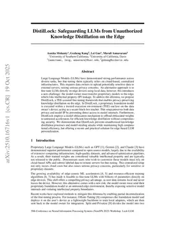 DistilLock: Safeguarding LLMs from Unauthorized Knowledge Distillation on the Edge