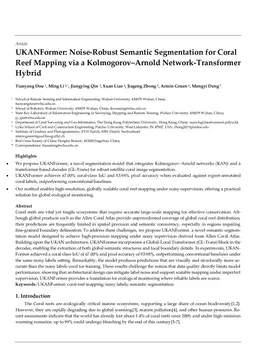 UKANFormer: Noise-Robust Semantic Segmentation for Coral Reef Mapping via a Kolmogorov-Arnold Network-Transformer Hybrid