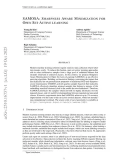 SAMOSA: Sharpness Aware Minimization for Open Set Active learning