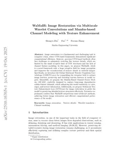 WaMaIR: Image Restoration via Multiscale Wavelet Convolutions and Mamba-based Channel Modeling with Texture Enhancement