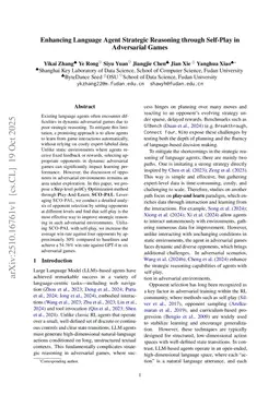 Enhancing Language Agent Strategic Reasoning through Self-Play in Adversarial Games