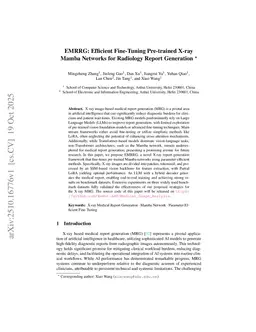 EMRRG: Efficient Fine-Tuning Pre-trained X-ray Mamba Networks for Radiology Report Generation